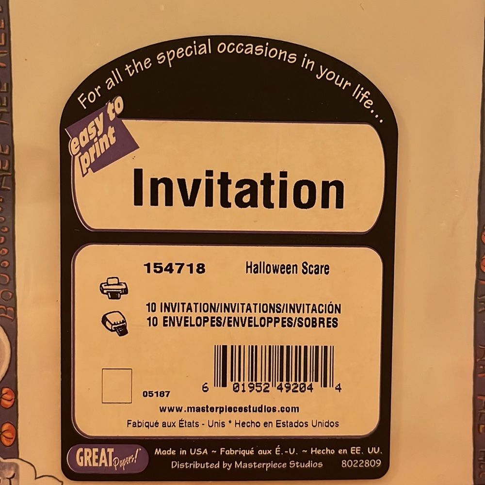 Halloween Themed Easy to Print Invitations - Picture 2 of 3